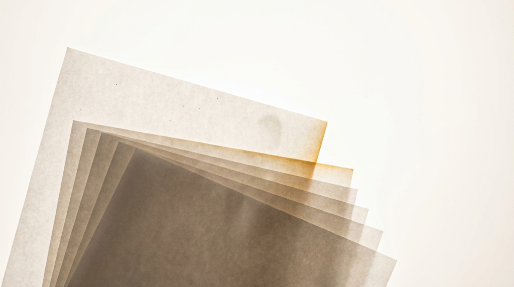 layered translucent sheets on a light table representing Canada's federal privacy floor and the provincial rules stacked above it